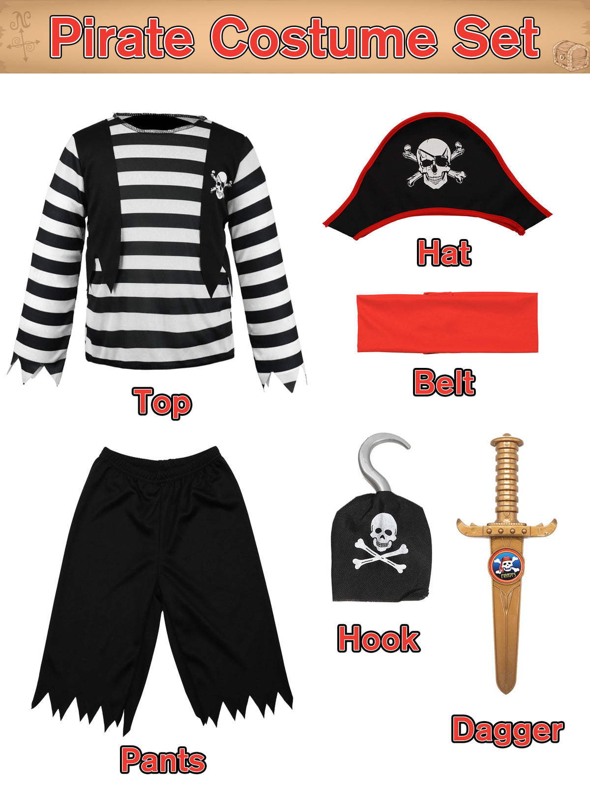 Kids Pirate Costume set
