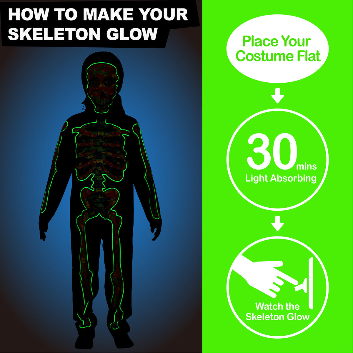 Glow in the dark Skeleton Costume