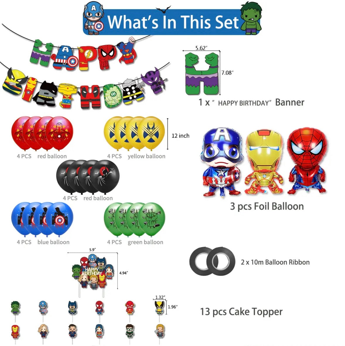 Superheroes Marvel Birthday Set