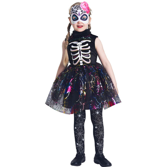 Girls Spider Skeleton Costume
