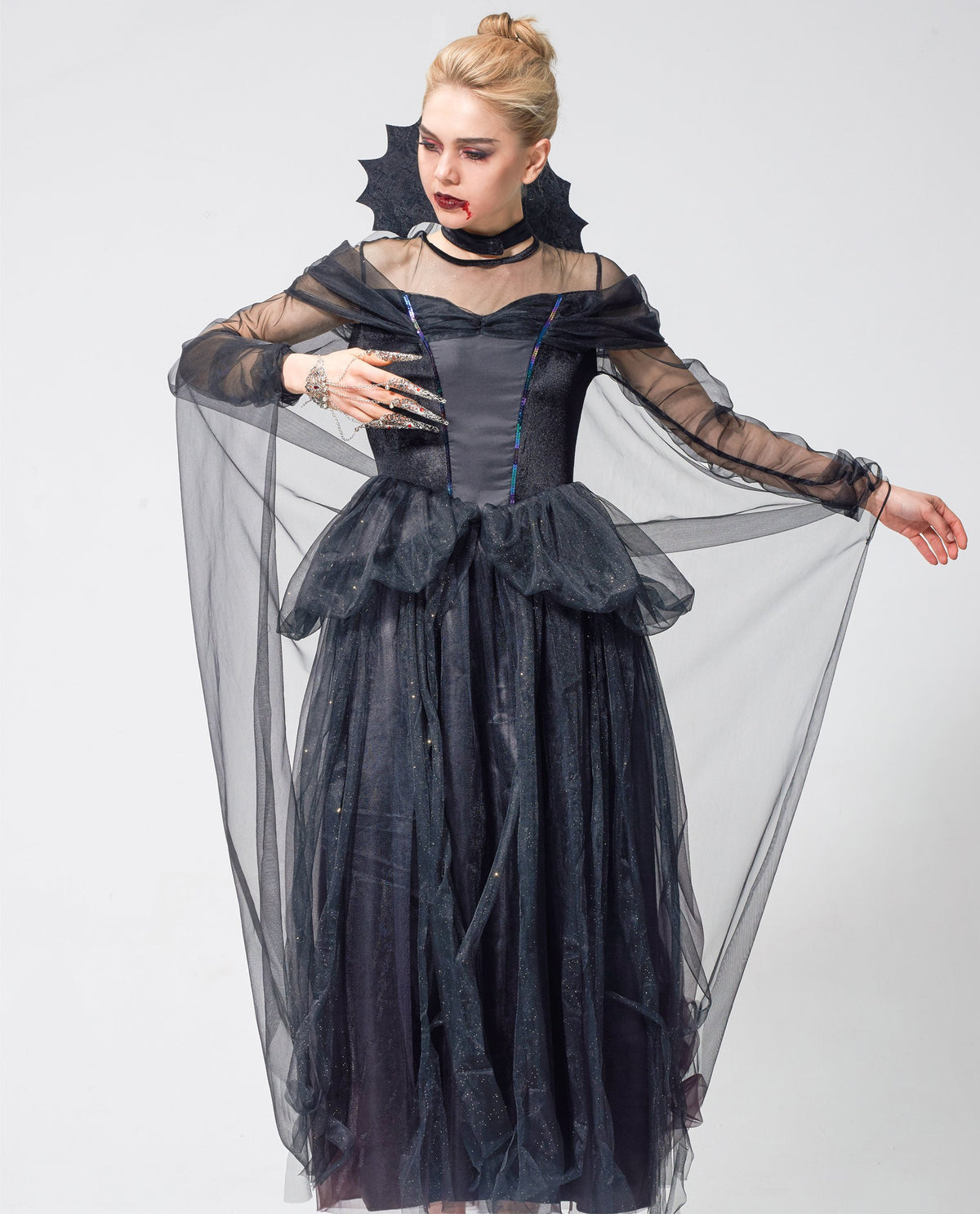 Women Black Gothic Witch Outfit