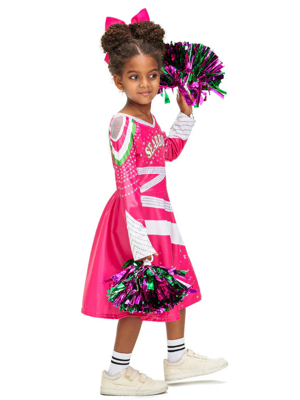 Girls Pink Cheerleader Costume