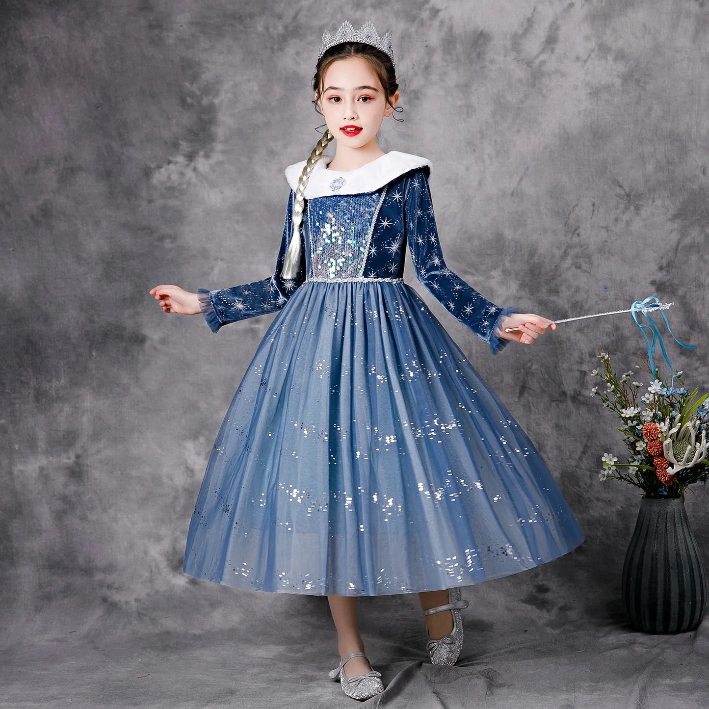 Elsa Dark Blue Winter Dress