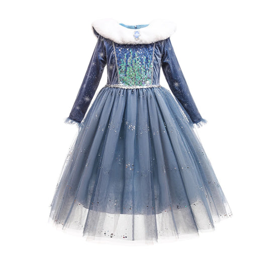 Elsa Dark Blue Winter Dress