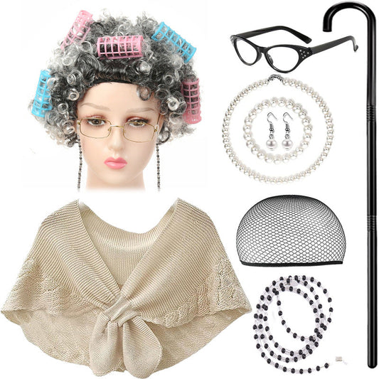 Old Woman Grandma Accessories Set
