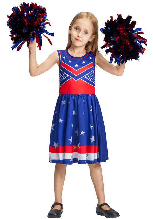 Girls Blue Cheerleader Costume